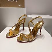 Kitlife Louboutin CL black stone 100 mm heels gold - 4