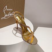 Kitlife Louboutin CL black stone 100 mm heels gold - 3