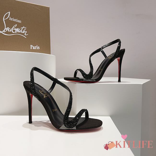 Kitlife Louboutin CL black stone 100 mm heels black - 1