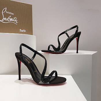 Kitlife Louboutin CL black stone 100 mm heels black