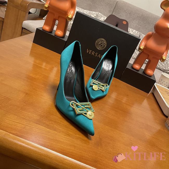 Kitlife Versace pump heel blue 8.5cm - 1
