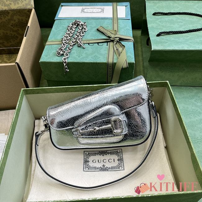 kitlife Gucci Horsebit 1995 Silver bag - 12x19x6 cm - 1