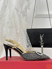 kitlife Valentino Garavani embroidered slingback pump crystal appliqués black 80 mm - 4