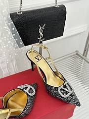 kitlife Valentino Garavani embroidered slingback pump crystal appliqués black 80 mm - 5