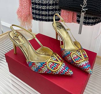 kitlife Valentino Garavani embroidered slingback pump 80 mm