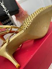 kitlife Valentino Garavani embroidered slingback gold pump 80 mm - 2