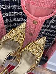 kitlife Valentino Garavani embroidered slingback gold pump 80 mm - 4