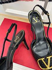 kitlife Valentino Garavani embroidered slingback black pump 80 mm - 2