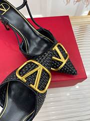 kitlife Valentino Garavani embroidered slingback black pump 80 mm - 6