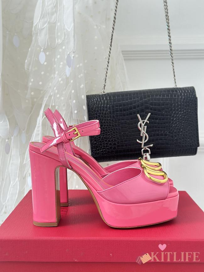 kitlife VALENTINO V logo pumps Pink 11cm - 1
