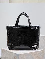 Kitlife YSL black logo debossed large tote bag shiny leather - 50x43x17 cm - 1