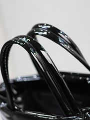 Kitlife YSL black logo debossed large tote bag shiny leather - 50x43x17 cm - 2