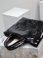 Kitlife YSL black logo debossed large tote bag shiny leather - 50x43x17 cm - 3