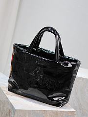Kitlife YSL black logo debossed large tote bag shiny leather - 50x43x17 cm - 4