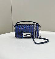 kitlife fendi Baguette Leather bag with gradient blue sequins bag - 19x5x11cm - 1