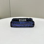 kitlife fendi Baguette Leather bag with gradient blue sequins bag - 19x5x11cm - 2