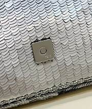 Kitlife fendi Baguette Leather bag with gradient gray sequins bag - 27cm - 4