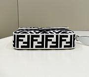 Kitlife fendi Baguette white and black bag - 27×6×14cm  - 5