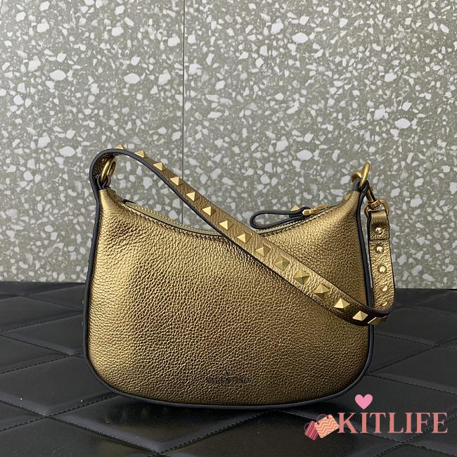 kitlife Valentino Rockstud Hobo Gold Bag - 20x12.x1.5cm - 1