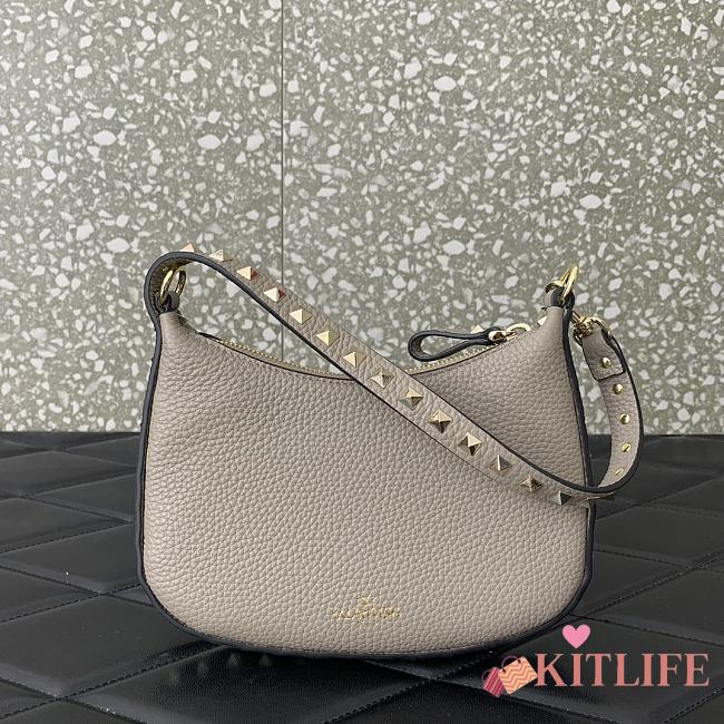 kitlife Valentino Rockstud Hobo Gray Bag - 20x12.x1.5cm - 1