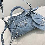 Kitlife Balenciaga Neo Cagole x handbag denim in blue - 26x10x17cm - 5