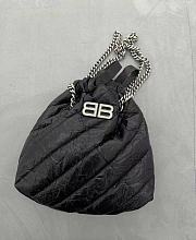 Kitlife Balenciaga Medium Crush quilted leather tote bag black - 23.8x25.9x9.9cm - 2