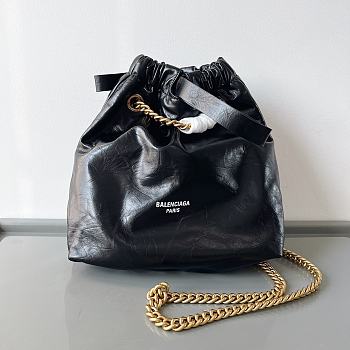 Kitlife Balenciaga Crush quilted leather tote bag black - 27x10x32cm