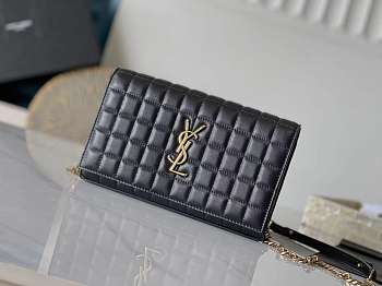 Kitlife SAINT LAURENT Cassandre Chain Wallet in Matelassé Carré Leather black - 23x14x3cm