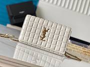 Kitlife SAINT LAURENT Cassandre Chain Wallet in Matelassé Carré Leather White - 23x14x3cm - 1