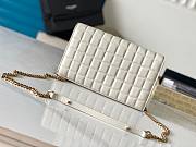 Kitlife SAINT LAURENT Cassandre Chain Wallet in Matelassé Carré Leather White - 23x14x3cm - 3