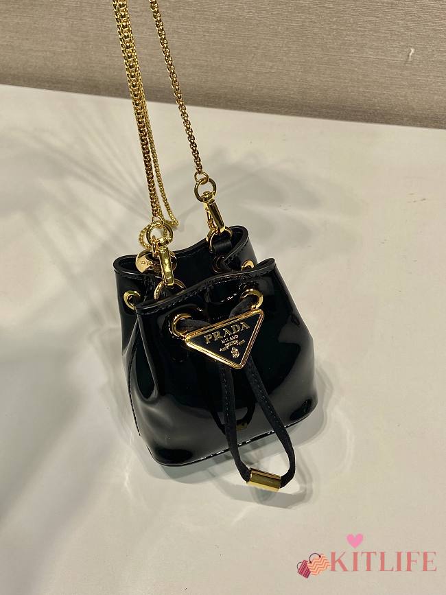 kitlife Prada Patent leather mini-pouch black bag - 9.5x9x6cm - 1