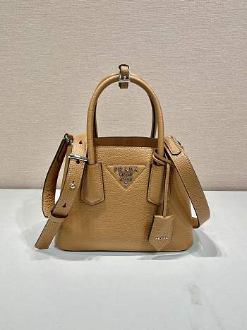 Kitlife Prada Double Saffiano leather mini bag brown - 25x18.5x12.5 cm