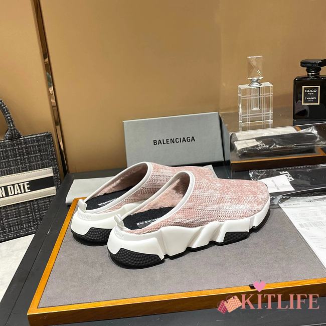 kitlife Balenciaga Pink Speed Primeknit Sneaker Mules - 1