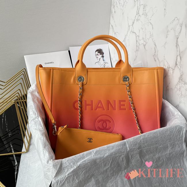 kitlife Chanel shopping bag ombre Orange - 34cm  - 1