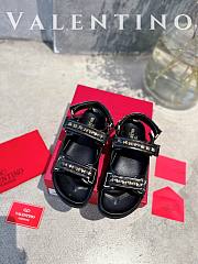 kilife VALENTINO ROCKSTUD BLACK LEATHER SANDALS - 1