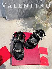 kilife VALENTINO ROCKSTUD BLACK LEATHER SANDALS - 5