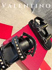 kilife VALENTINO ROCKSTUD BLACK LEATHER SANDALS - 3