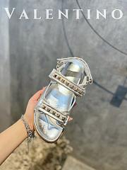 kilife VALENTINO ROCKSTUD SILVER LEATHER SANDALS - 5