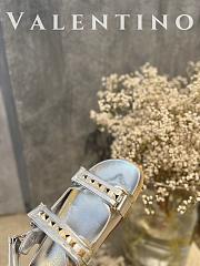 kilife VALENTINO ROCKSTUD SILVER LEATHER SANDALS - 4