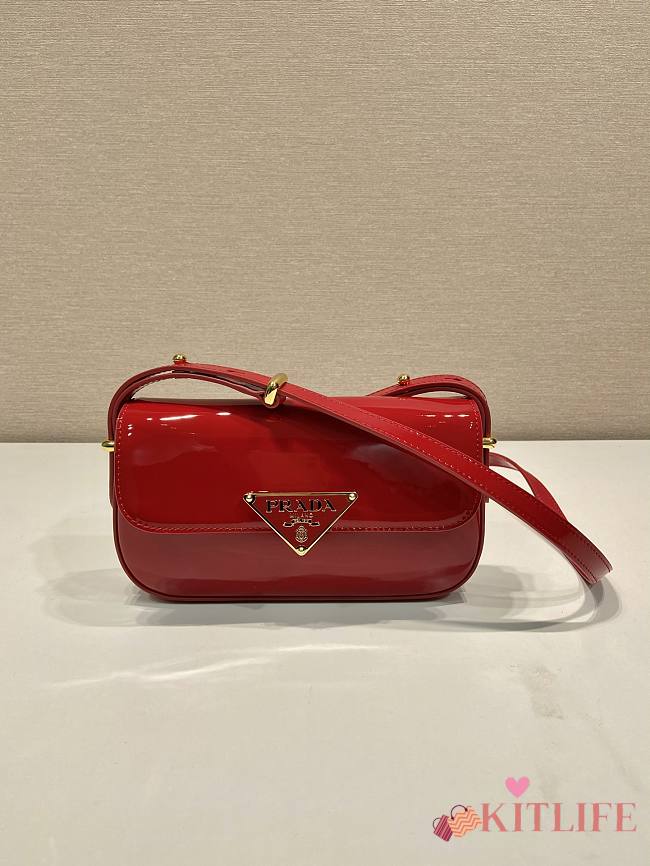 kitlife Prada shoulder bag red Patent leather - 10.5x20.5x4 cm - 1