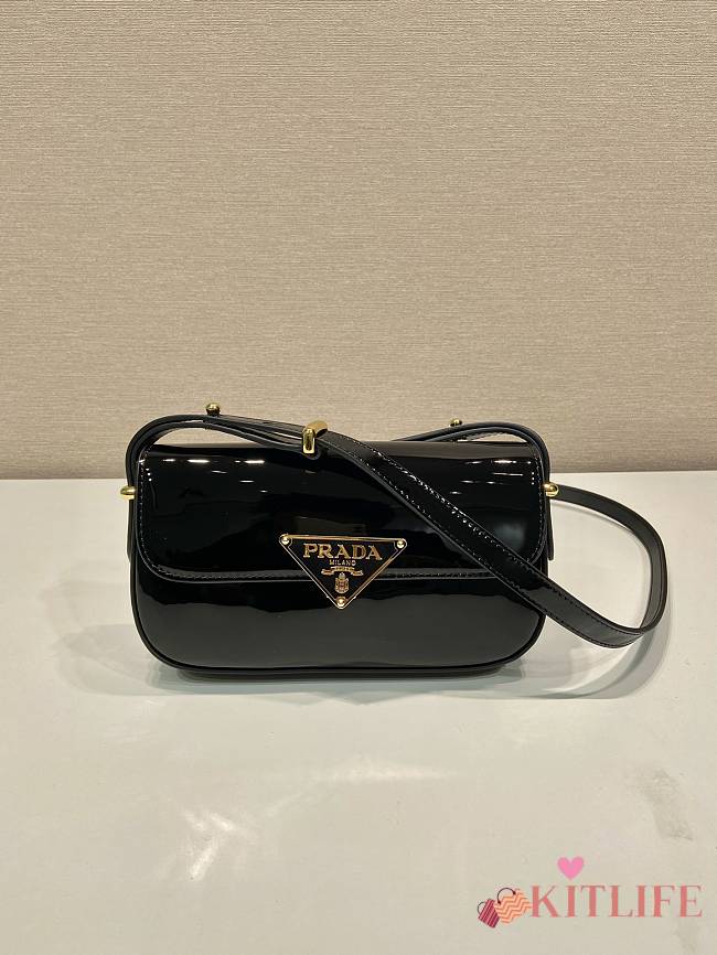 kitlife Prada shoulder bag Black Patent leather - 10.5x20.5x4 cm - 1