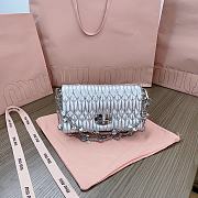 kitlife Miu Miu matelassé embellished shoulder bag Silver - 16x9x3.5cm - 1