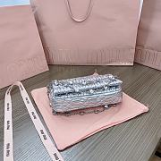 kitlife Miu Miu matelassé embellished shoulder bag Silver - 16x9x3.5cm - 3