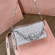 kitlife Miu Miu matelassé embellished shoulder bag Silver - 16x9x3.5cm - 2