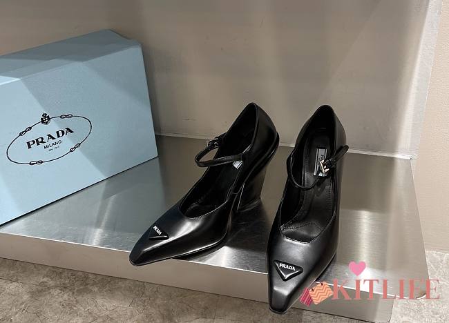 Kitlife Prada Mary Jane Brushed leather pumps black - 95mm - 1