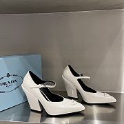 Kitlife Prada Mary Jane Brushed leather pumps White - 95mm - 4