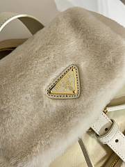 kitlife Prada Re-Nylon and Shearling Backpack Beige - 20.5x25x11.5 cm - 3