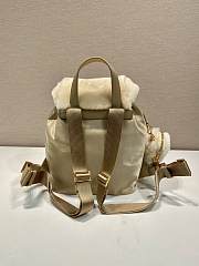 kitlife Prada Re-Nylon and Shearling Backpack - 20.5x25x11.5 cm - 5
