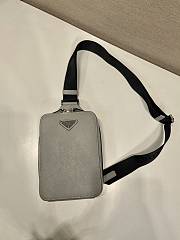 kitlife Prada Men Brique Saffiano leather gray bag - 14x20x5 cm - 3