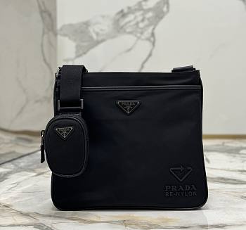 kitlife PRADA Re-Nylon Saffiano Leather Shoulder Bag - 28x25x6cm